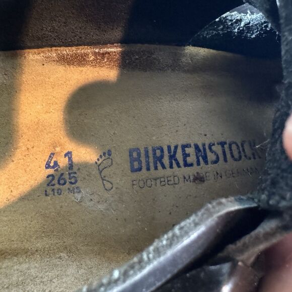 Birkenstock London Soft Footbed Mens 41 8 Black Leather Loafers Shoes Germany - Picture 8 of 8